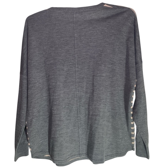 French Connection Gray and Pink Striped Sweater sz XL - Picture 4 of 5